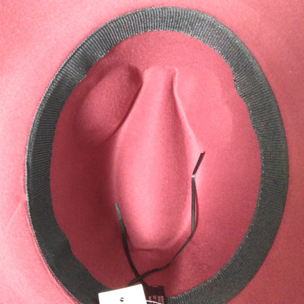 Women's Burgundy Floppy Brim Fedora Hat NWT - Picture 6 of 10